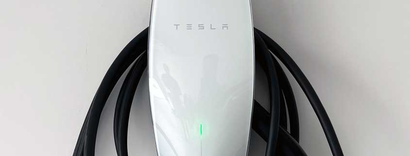 Tesla car charging equipment installed by Coastal Solar