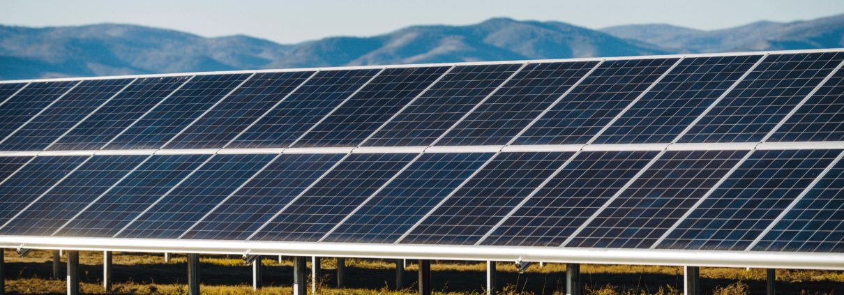 Solar power station green electricity panel view