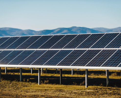 Solar power station green electricity panel view